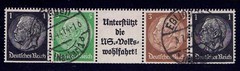 Germany – 1941 EG-Str 2, 1pf+5pf+3pf se-tenant w/label A8.3, strip of 4, Used
