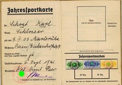 Germany Nazi era membership card KdF Jahressportkarte 1941 revenues fiscal