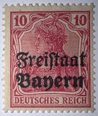 Travelstamps: Germany Bayern Overprint Stamps Sc#180 10pf Mint Watermarked MOGH