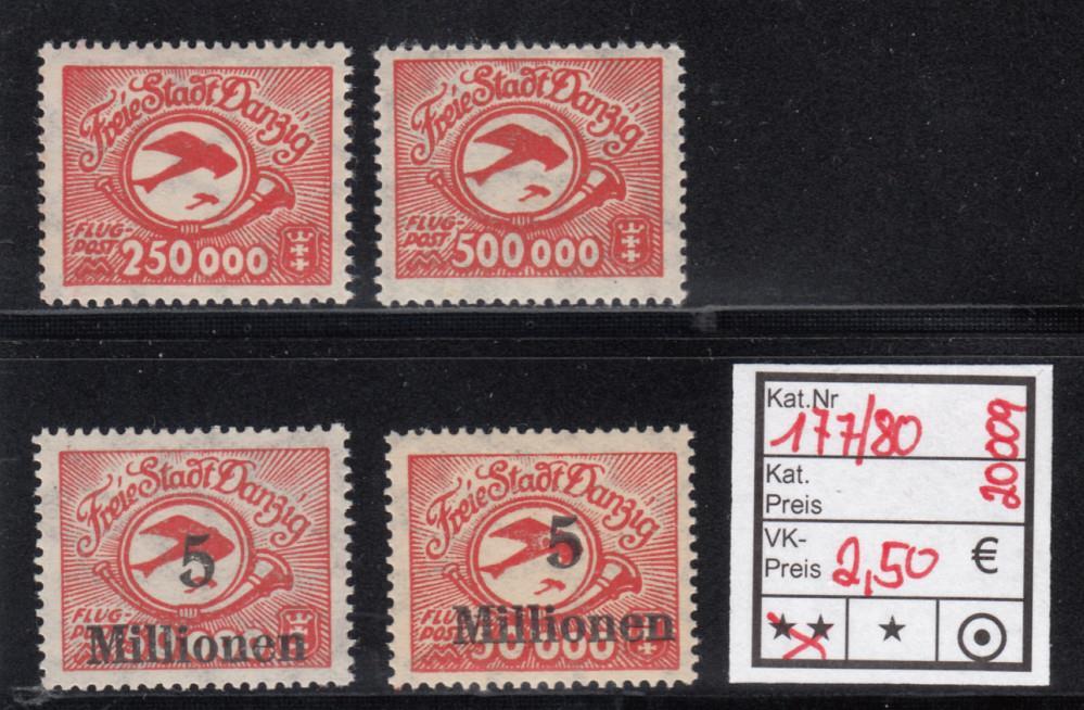 Danzig 1923 Mi.Nr. 177-80