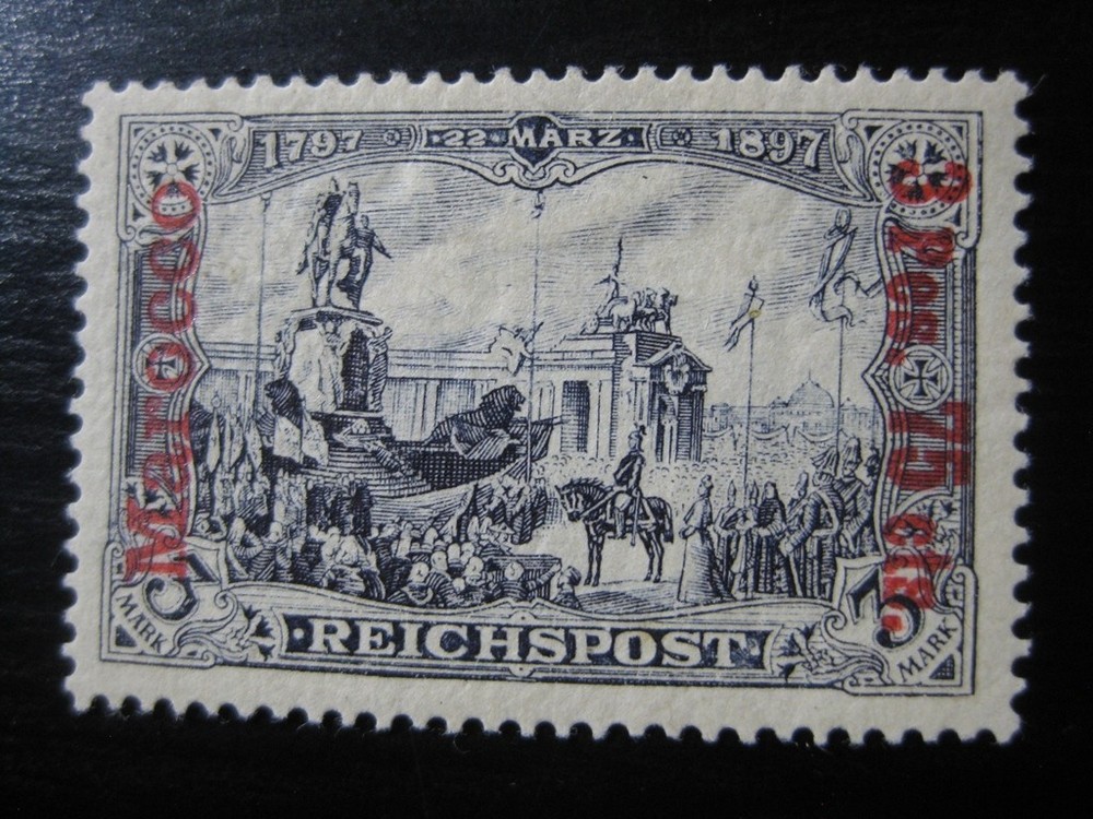 MOROCCO GERMAN OFFICES COLONY Mi. #18 I II scarce mint stamp w/ cert! CV $95.00