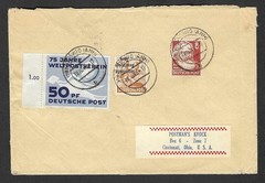 Germany Soviet Zone 1948 24pf with INVERTED OVERPRINT & 1949 UPU 50pf on cover