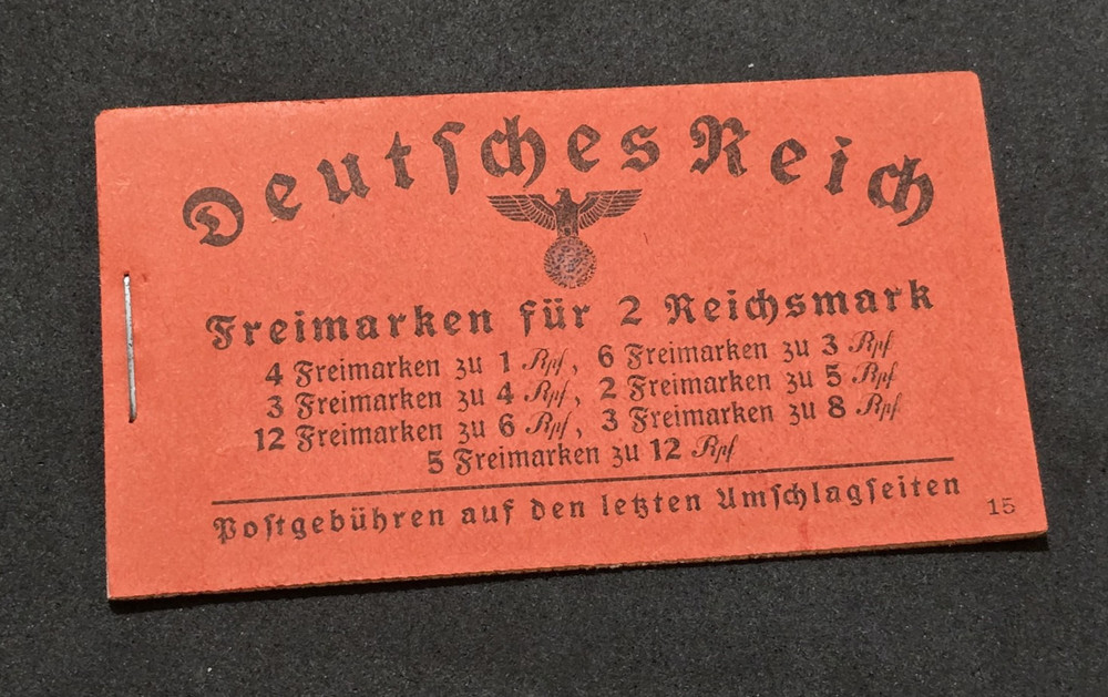 WW2 Nazi German NSDAP Third Reich Open Stamp Booklet w No Stamps Inside