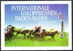 Germany 1991 Klappkarte Equestrian / Sport Mi 1499-1502 Sc B701-704 ETB Luxe !