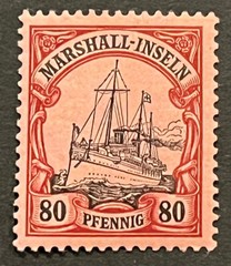 Travelstamps: GERMANY MARSHALL ISLANDS STAMPS Kaiser’s Yacht 80pf MOGH UNWMK