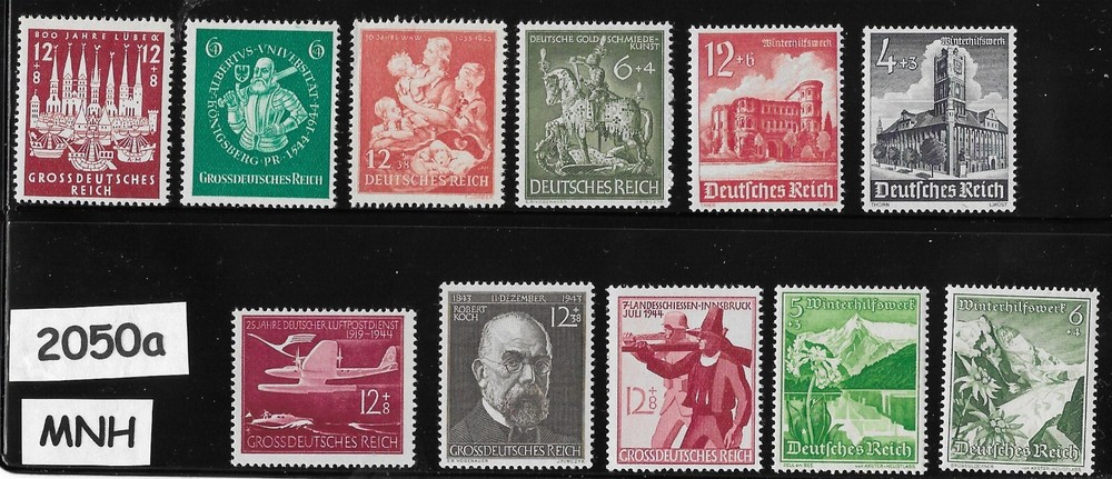 MNH stamp collection Third Reich era Germany Postage 1934-1945 #2050a