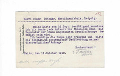 GERMANY 1912 Post Card sent from Zeitz to Leipzig