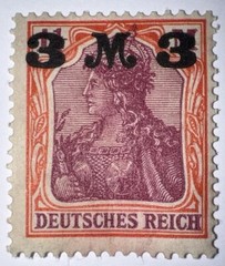 Travelstamps: 1920-1921 Germany Deutsches Reich 3 Mark on 3 Mark OVP STAMP MH