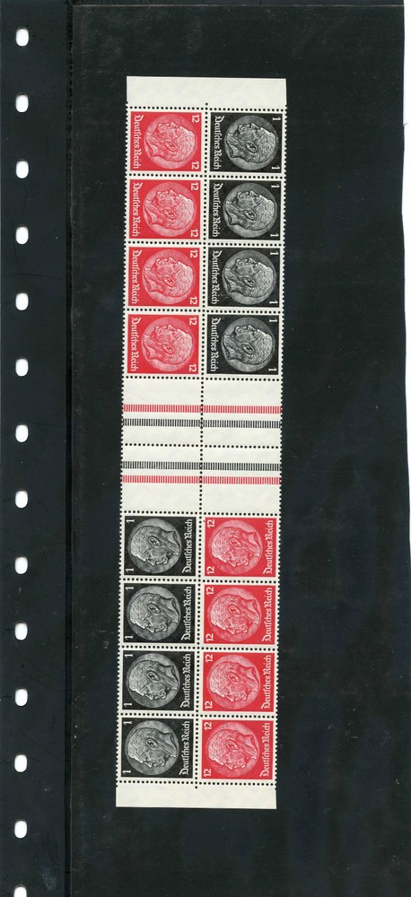 GERMANY, BOOKLET PANE MI MHB43 VF NH HINDENBURG DOUBLE PANE $175