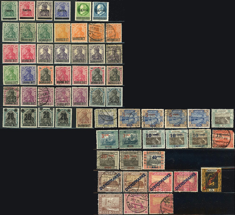 SAAR Postage Stamp Collection 1920-23 Used Mint LH