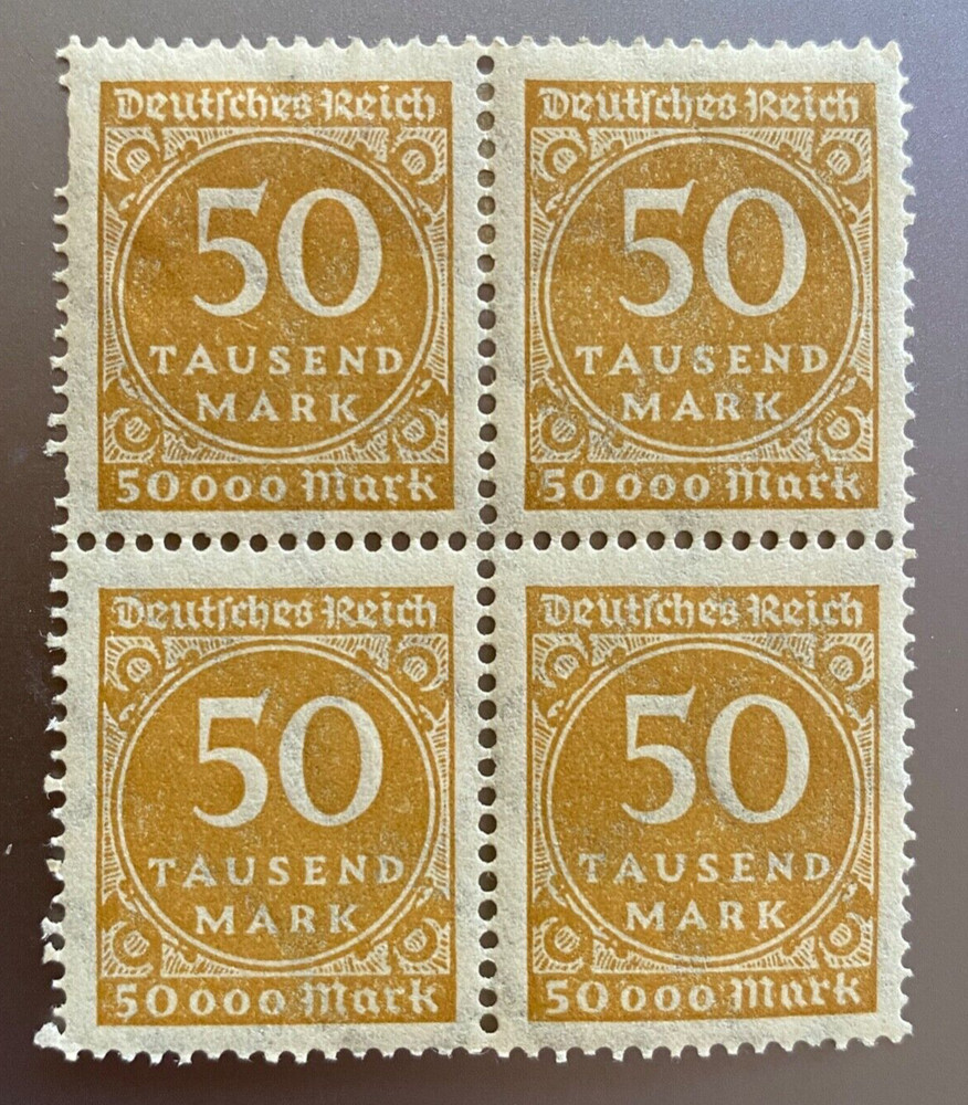 Stamp Germany Deutsches Reich 1923 Inflation 50 tausend mark Block unused MH OG