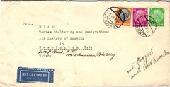 1939 Vienna Occupied Germany Judaica Airmail Cover To Washington DC USA