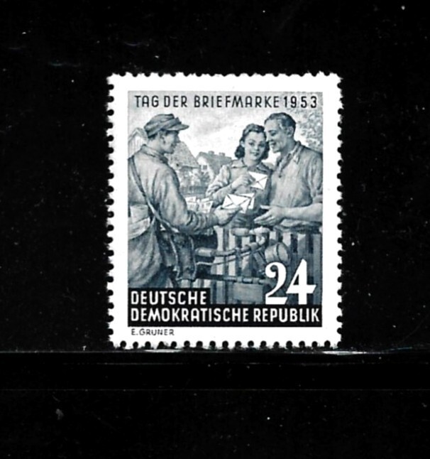 Germany-(DDR)-Stamp- Scott # 178-24pf-Mint/VLH-OG-1953
