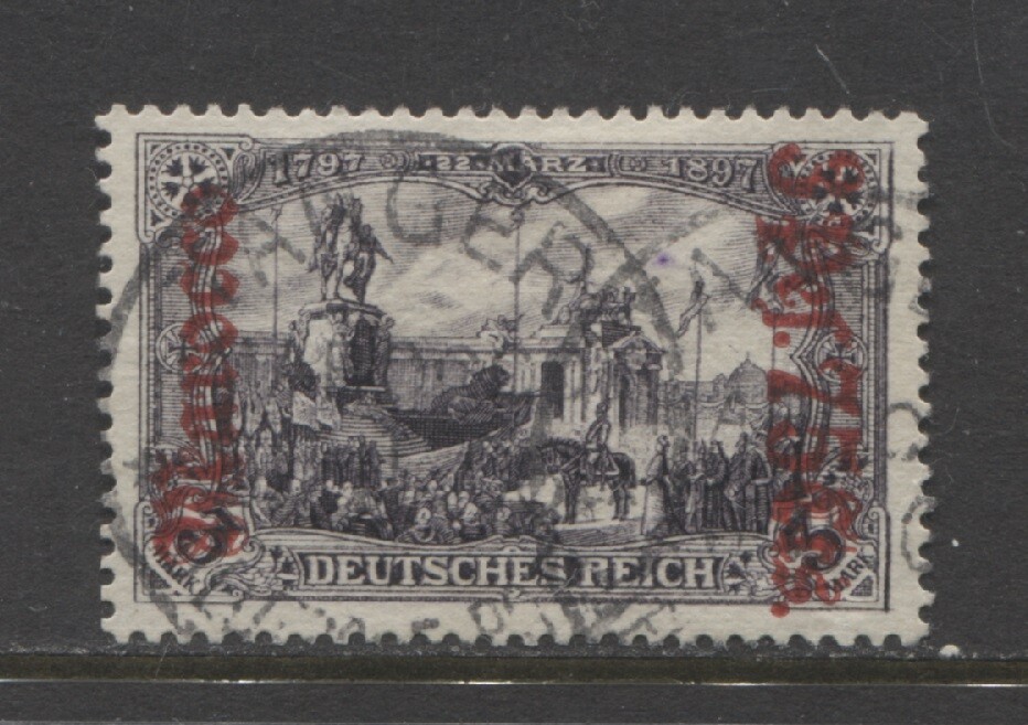 Germany 1905 offices Morocco 3.75 Pts. used, TANGER Mi 32 B signed $ 83.00