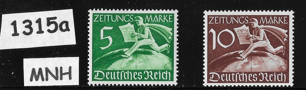 MNH stamp set Sc P1-P2 1939 Germany Third Reich Newspaper Newsboy #1315a