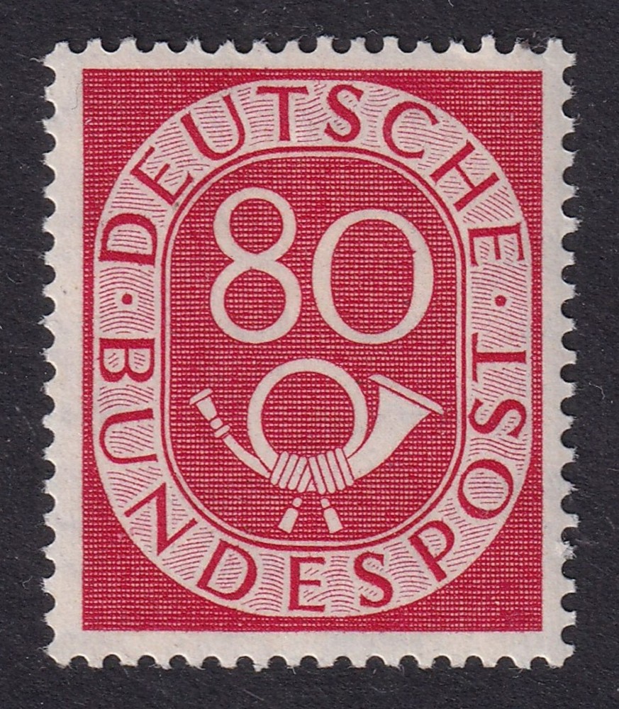 WEST GERMANY 1952 Posthorn 80pf Rose-Red SG 1059 MH/* (CV £650)