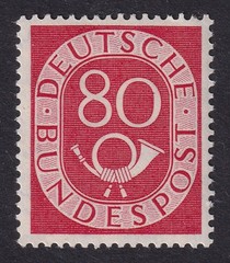 WEST GERMANY 1952 Posthorn 80pf Rose-Red SG 1059 MH/* (CV £650)
