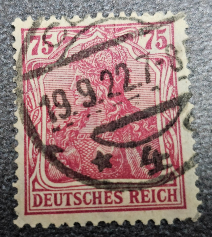 Stamp Germany Deutsches Reich Germania 75 Pfennig 1922 Mi. Nr. 197 [🇩🇪39067-3]