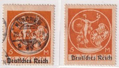 1920 Bayern Deutsches Reich Overprints 3–20 Mark Mint & Used Set