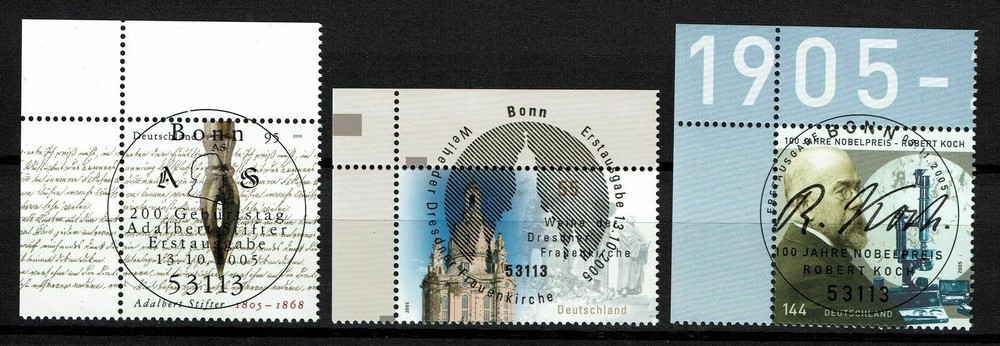 Bundle 2490, 2491, 2496, Corner 1 stamped, Mi. 5.80