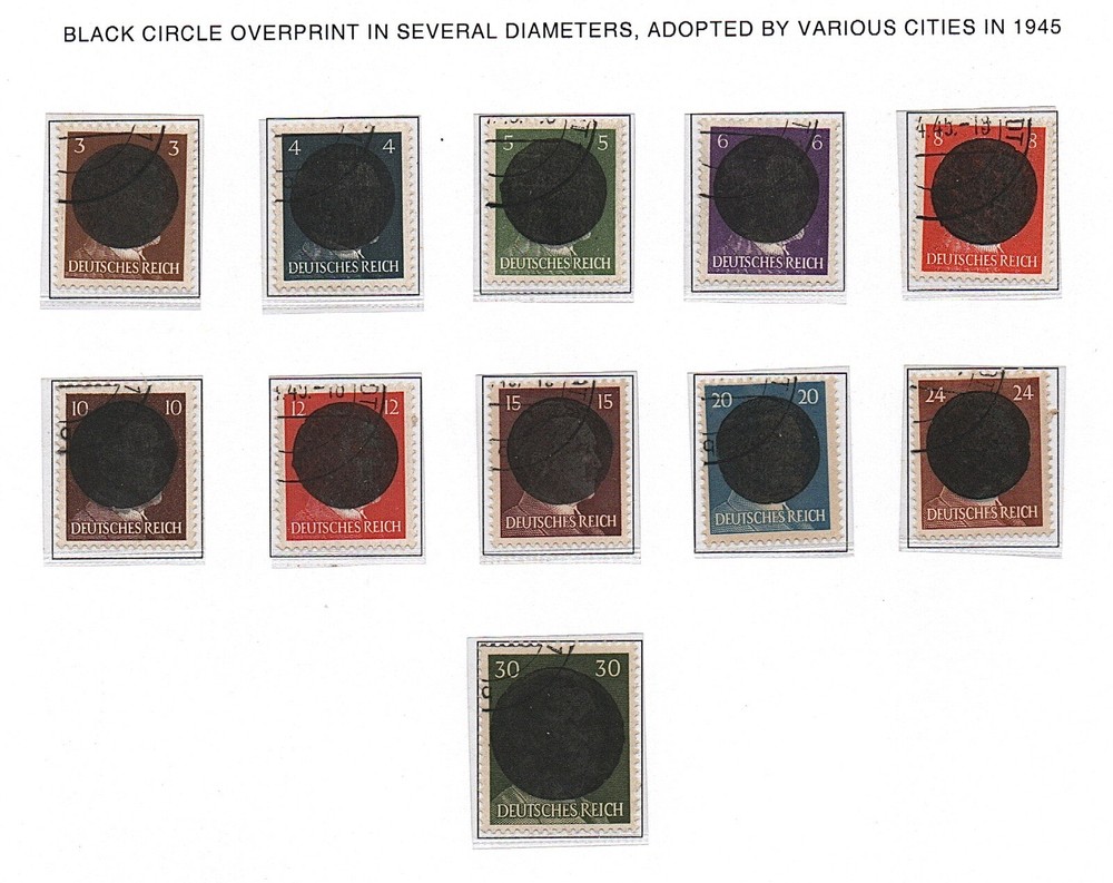 Germany WWII (1945) – Soviet Zone Local Post Overprint “Various Cities” Used