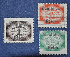 Bavaria – Overprinted German Realm 12 Stamps ~ 1920 – 1923