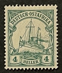 Travelstamps: Germany German East Africa stamps 4h Kaiser’s Yacht MOGH Wmk