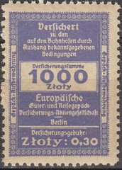 Stamp Germany Poland General Gov’t Revenue WW2 War Package Tax 1000 MNH