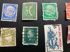 Old Vintage Deutsches Reich/German Empire: (11) and USA (1) Cancelled Stamps