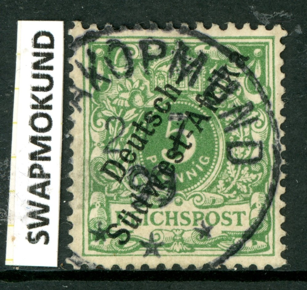 Germany 1897 SWA Southwest Africa 5pf Green First Issue Scott #2 VFU H132