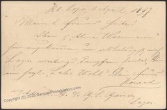 Germany 1897 KLEIN-POPO Togo Forerunner Postal Card Cover 115464