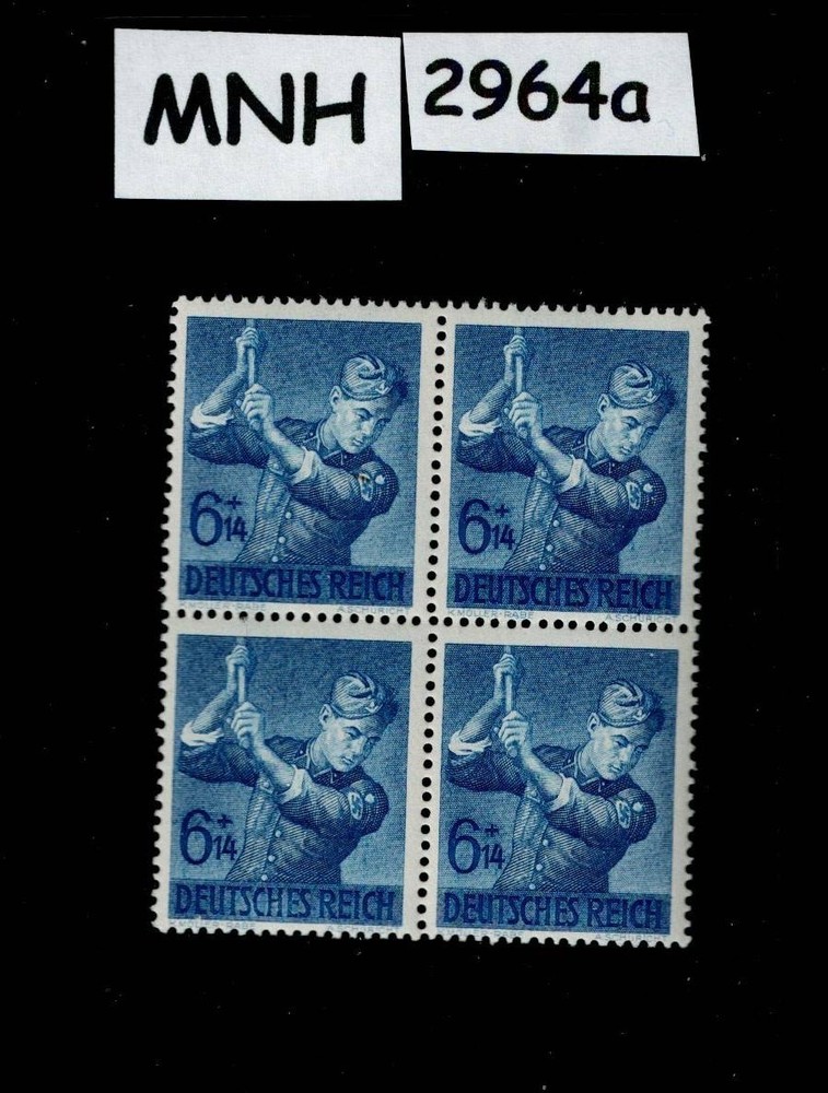 MNH stamp block Sc B239 WWII Germany Hitler youth Reich Labor corp #2964a