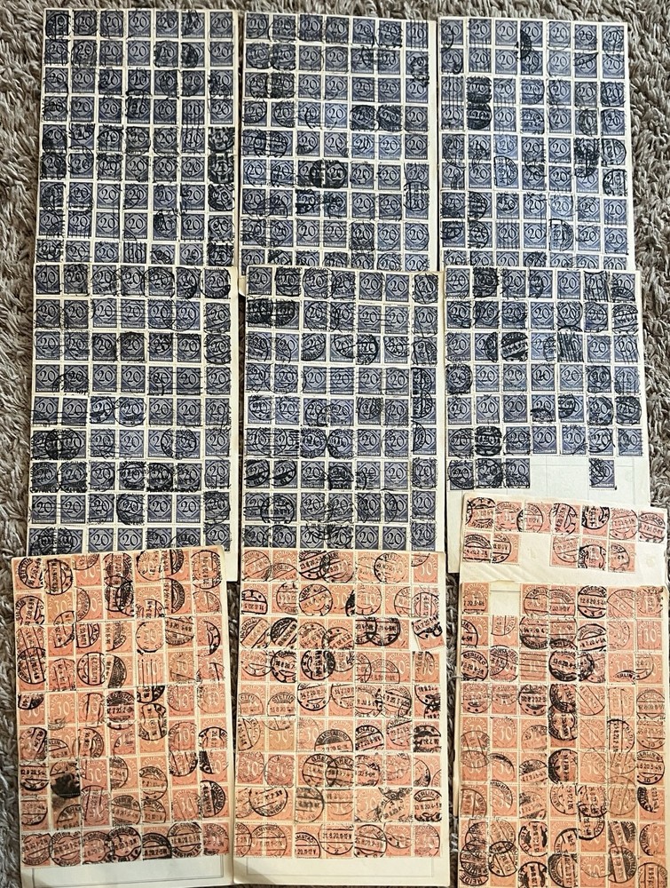 RESELLER GERMANY 20pf, 30pf DIENSTMARKE USED STAMPS HOARDER LOT WORLD WAR I