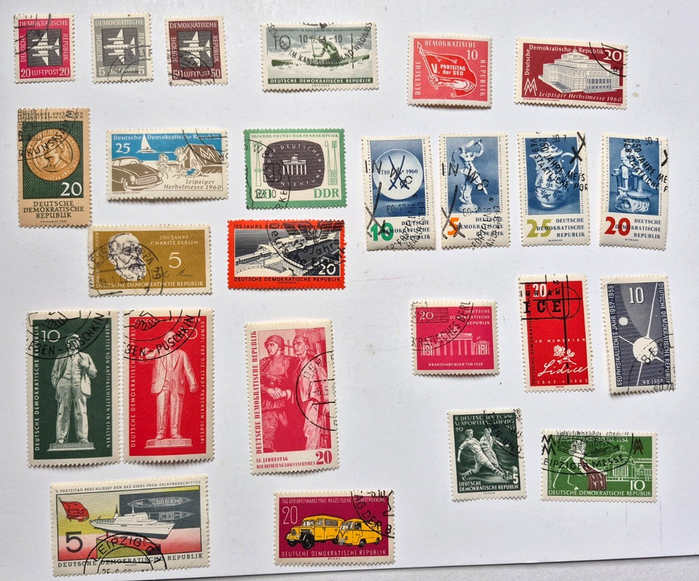 GERMANY (DDR) stamps Lot of 25 1956-1962 All Different