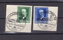 GERMANY 3rd REICH 1940 JUSTUS von BEHRING B186-B187 SUPERB USED ON PIECE #1