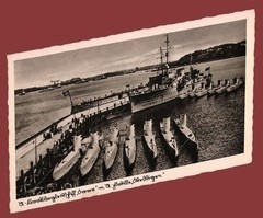 German WW2 Third Reich Postcard Kriegsmarine U-Boot Flotilla