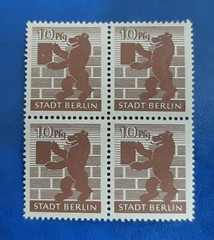 Germany Stamps Allied Occupation Berlin 4x 10 Pfennig Block SBZ Mi. Nr. 4 (19751