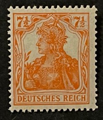 Travelstamps1916 Germany Deutsches Reich Mi. Nr. 99 Germania 7 1/2 Pf MNH OG