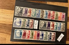 German DDR 1952 Mi 327-341 used 1952 MNH MH & used 4 cards