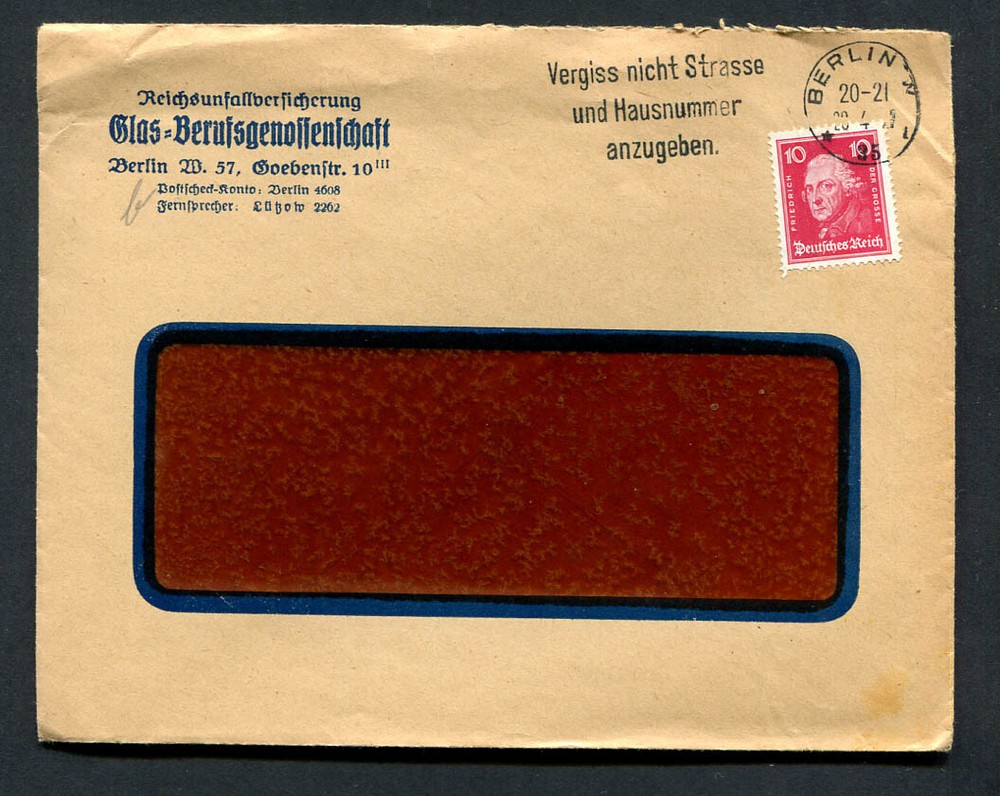 German Reich : Nice cover from 1926 with slogan cancel – Berlin – used