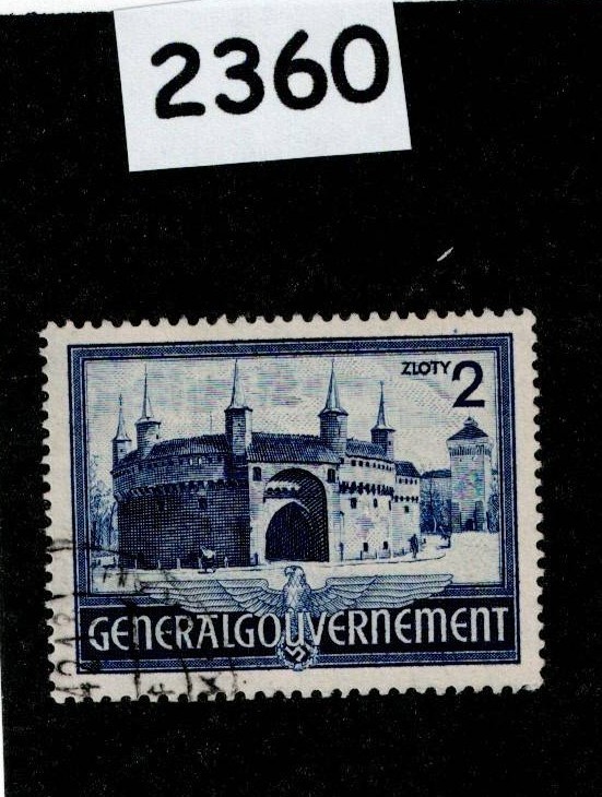 Used Stamp Sc N74 General Government Warsaw Lublin Cracow Poland WWII #2360