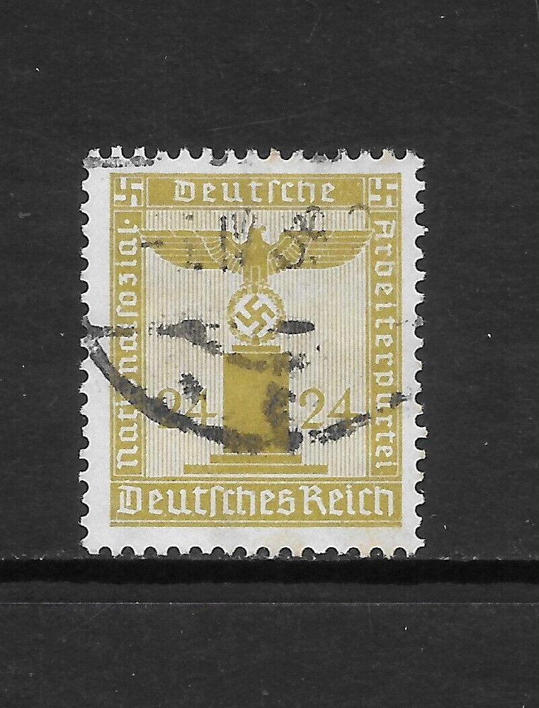 GERMANY SCOTT S9 USED VF – 1938 24pf CITRON FRANCHISE ISSUE
