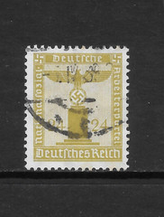 GERMANY SCOTT S9 USED VF – 1938 24pf CITRON FRANCHISE ISSUE