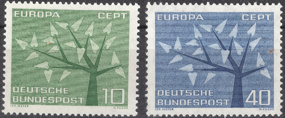 Germany 1962 Europa Young Tree with Leaves MNH (SC# 852-853)