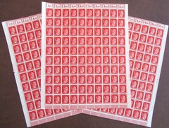 Deutsches 3rd Reich German Hitler 3 Full Sheets Stamps Hitler Head 12PF