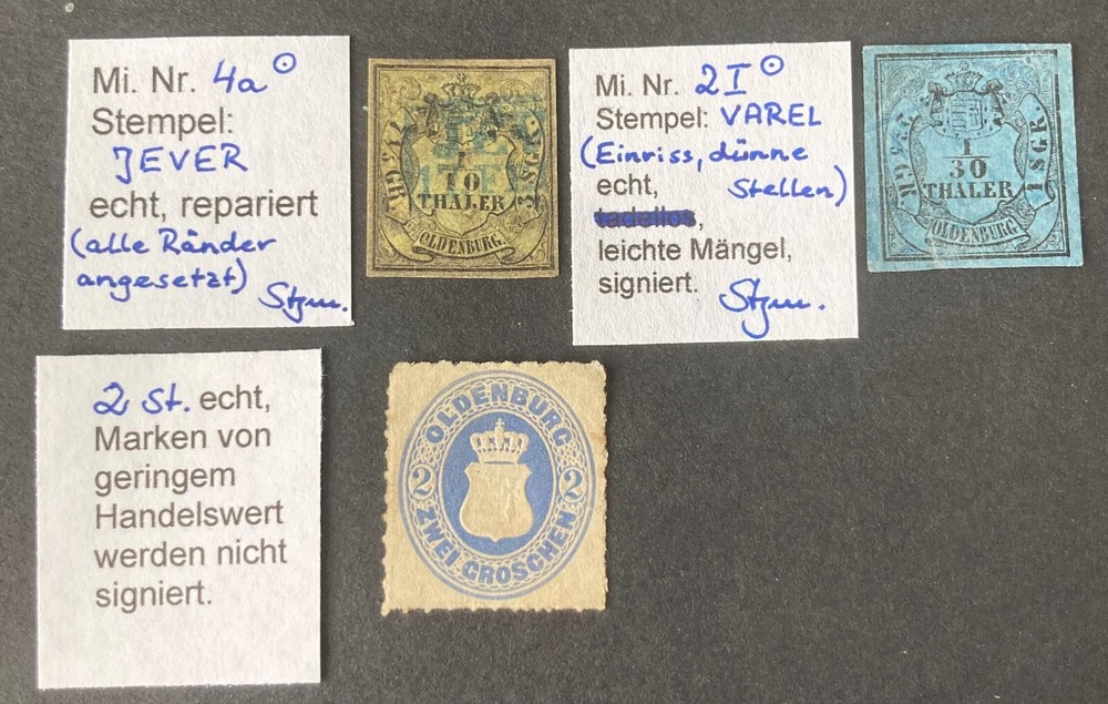 Germnay Oldenburg 1852-1862 stamp signed BPP
