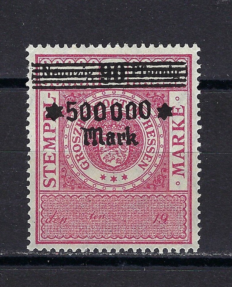 Germany Hyperinflation Stamp – Hessen w/ overprint 1920s MNH