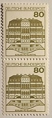 Germany 1982, Wilhelmsthal Castle, MINT, 80 Pfennig Vertical Pair, FAST Shipping