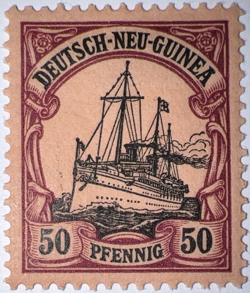 Travelstamps:GERMANY NEW GUINEA STAMPS #14 Kaiser’s Yacht 50pf Mint OG H UnWMK