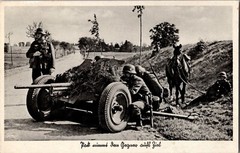 1940s Germany WW2 RPPC Picture Postcard cover Wehrmatch Artillery Gun PaK 36